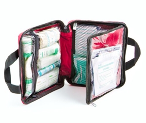 Erste-Hilfe-Set mit Kühlakkus, Augenspülung und Rettungsdecke 90-teilig -