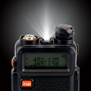 Retevis RT-5R Funkgeräte UHF / VHF dualband 128 Kanäle mit Headset FM Radio LCD Display(1 Paar, schwarz) -