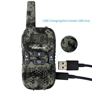 Retevis RT33 PMR Funkgerät für Outdoor-Reisen und Kinder mit LC-Display (1 Paar Tarnfarben) -