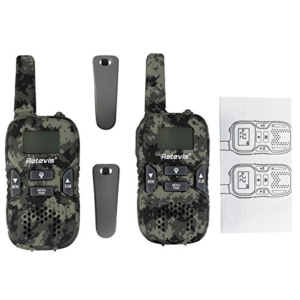 Retevis RT33 PMR Funkgerät für Outdoor-Reisen und Kinder mit LC-Display (1 Paar Tarnfarben) -