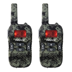 Retevis RT33 PMR Funkgerät für Outdoor-Reisen und Kinder mit LC-Display (1 Paar Tarnfarben) -