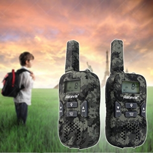Retevis RT33 PMR Funkgerät für Outdoor-Reisen und Kinder mit LC-Display (1 Paar Tarnfarben) -