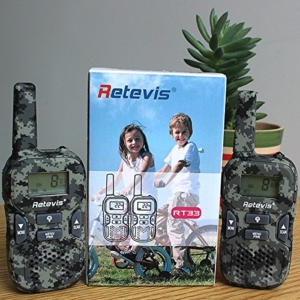 Retevis RT33 PMR Funkgerät für Outdoor-Reisen und Kinder mit LC-Display (1 Paar Tarnfarben) -