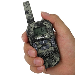 Retevis RT33 PMR Funkgerät für Outdoor-Reisen und Kinder mit LC-Display (1 Paar Tarnfarben) -