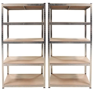 2 x Steckregal 180x90x40 cm Kellerregal Lagerregal Regal Werkstattregal Metall -