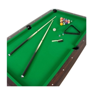 8 ft Billardtisch "Premium“ + Zubehör, 9 Farbvarianten, 244x132x82 cm (LxBxH), dunkles Holzdekor, grünes Tuch" -