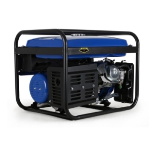 EBERTH 5500 Watt Benzin Stromerzeuger (E-Start, 13 PS Benzinmotor, 4-Takt, luftgekühlt, Ölmangelsicherung, Seilzugstart, Automatischer Voltregler AVR, 3-Phasen, 1x 400V, 3x 230V, 1x 12V, Voltmeter) -