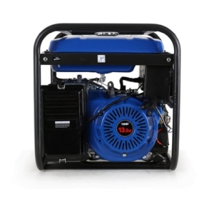 EBERTH 5500 Watt Benzin Stromerzeuger (E-Start, 13 PS Benzinmotor, 4-Takt, luftgekühlt, Ölmangelsicherung, Seilzugstart, Automatischer Voltregler AVR, 3-Phasen, 1x 400V, 3x 230V, 1x 12V, Voltmeter) -