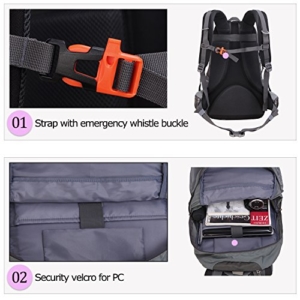 Fafada Wanderrucksack Herren Damen 40L 35L 25L Wasserdicht Rucksack Trekkingrucksack Reiserucksack Klettenrucksack mit Regenschutz (40L Grau) -