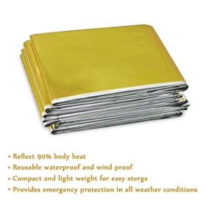 Infreecs Rettungsdecke, Rettungsfolie, Notfalldecke, Erste- Hilfe- Decke Gold-Silber-Folie 160 x 210cm [10 Stück] -