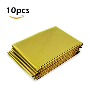 Infreecs Rettungsdecke, Rettungsfolie, Notfalldecke, Erste- Hilfe- Decke Gold-Silber-Folie 160 x 210cm [10 Stück] -