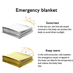 Infreecs Rettungsdecke, Rettungsfolie, Notfalldecke, Erste- Hilfe- Decke Gold-Silber-Folie 160 x 210cm [10 Stück] -