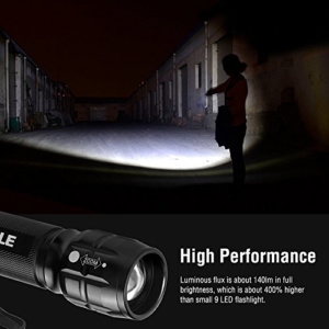 LE Zoombar Superhelle CREE LED Taschenlampe, inklusive 3 AAA Batterie, LED Handlampe, LED Camping Handlampe, Mit einstellbarem Fokus -
