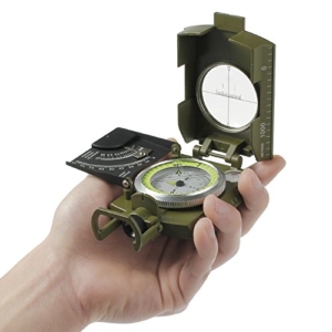 Proster Militär Marschkompass Professioneller Taschenkompass Peilkompass Kompass Compass mit Klinometer Tragschlaufe Tasche für Jagd Wandern und Aktivitäten im Freien -