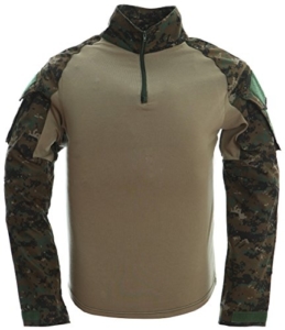 TACVASEN Draussen Sport Herren T-Shirt Militär Hemd Lange Ärmel Camo Tarnung -
